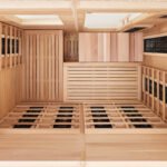 Moderne Infrarotkabine in einem stilvollen Wohnraum für optimale Entspannung.